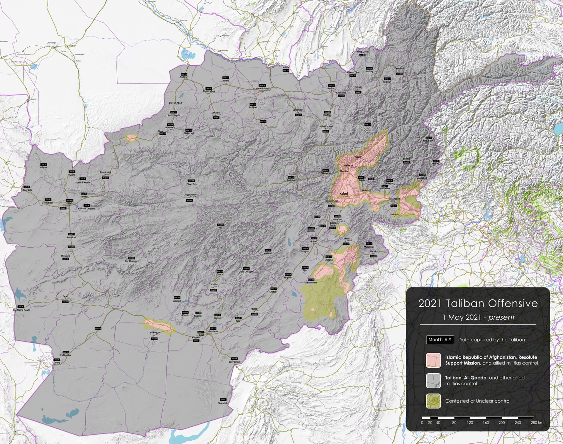 2021 Taliban Offensive Map
